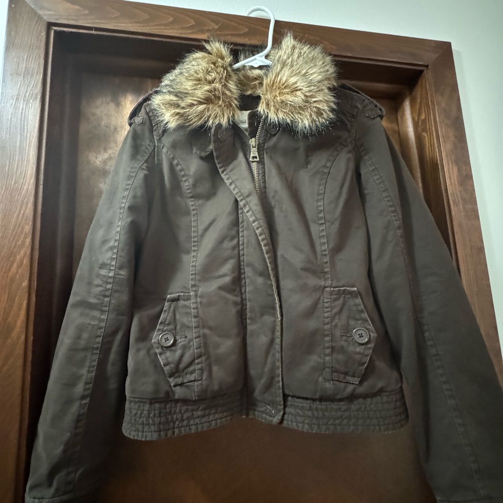 Abercrombie & Fitch Brown Utility Jacket with Durable Fabric